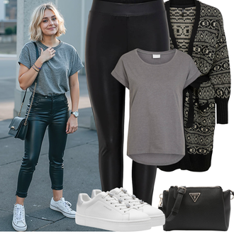 Kombinacije za bucmaste Ured sa Crna/Narandžasta/Bijela Pojasna torbica/Muška torba/Torba za pisma/Mala Torbica/Torbica/Torba za rame/Torba preko ramena Guess "Proljetni Outfit"Look: Ekstravagantno, Ured, Vintage, Metal, Elegantan, cool, klasický, Retro, Premium