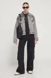 Jeans jakna enska, siva barva