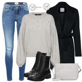 Outfit mit Schwarz Stiefel Vagabond Shoemakers "Annuska"