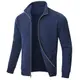 Huayuzh Jacke Herren übergangsjacke Winter Karierten Jacquard Alltag Freizeit Leicht Jacken mit Reißverschlusstasche Marine M
