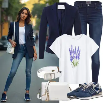 Vuna i Svile Outfit sa Tamnoplava Kožna jakna za muškarce/Boyfriend Sako/Dvoredni Sako Polo Ralph Lauren "Ljetne odjeće"