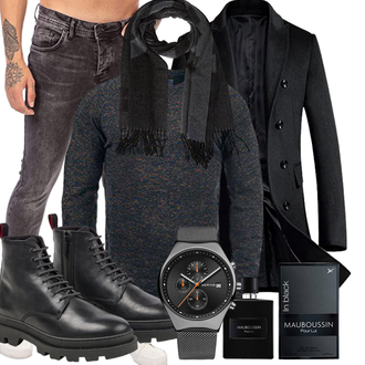 Winter Outfits Edel Lang mit Schwarz Bering "Winterlicher Look"Look: Edel, Classic, Glanz