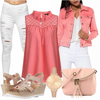 Elegante Outfits Sportlich Sommer mit Rosa/Beige Bequemer Schuh/Sandale Mit Keilabsatz/Sandalen Bequem/Kork Sandale Mit Keilabsatz/T-Strap-Sandale/Espadrille-Sandale/Sommer Schuh Rieker "Elegantes Sommer Outfit"Look: Elegant, Sportlich, Schick, Nahtlos, Casual, Boho, Smart Casual, Trendige, Metallic, Mit Transparent, Classic, Glamourös, Retro
