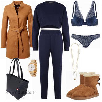 Outfit mit Braun Stiefel UGG "Kuscheliger Freizeitlook"