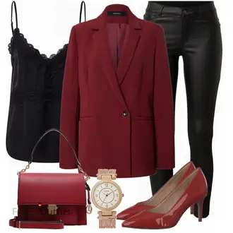 Schicke Outfits Geburtstag mit Schwarz/Braun Casual Hemd/Partytop/Ärmelloses Shirt/Herrenschuhe/Spitzenshirt/Spitzentop/Spaghetti Top/T-Shirt & Top Vila "Schickes Business Outfit"Look: Bar, Wasen, Konzert, 40 Geburtstag, Geburtstag