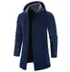 SKYWPOJU Mantel Herren Wintermantel Slim Fit Elegante Herrenmantel Winter Stehkragen Business Mantel Trenchcoat Lange Jacken Wollmantel (Color : Blue, Size : M)