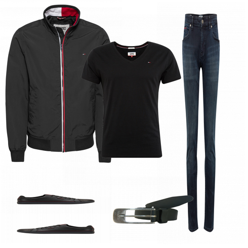 Schwarz T-Shirt Tommy Jeans kombinieren