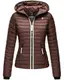 Navahoo Damen Jacke Steppjacke Übergangsjacke gesteppt Herbst Kapuze B811 [B811-Kim-Pri-Schoko-Gr.M]