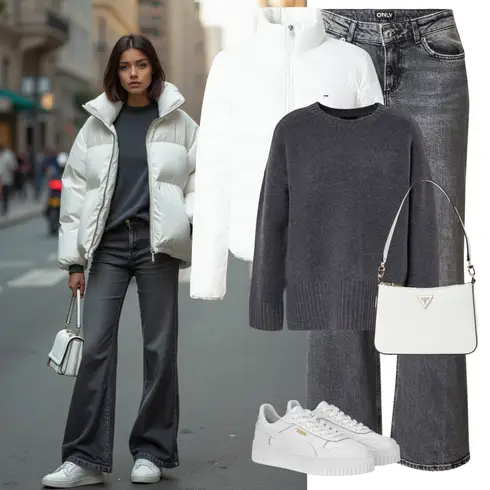 Comment poter Gris/Bleu foncé/Gris foncé Tricot Grande Taille/Pull Basique/Pull en Cachemire/Pull en Maille Fine/Pull en Tricot/Mohair Pullover/Pull Oversize/Pull Simple/Pull en Laine Pieces avec Gris clair/Gris/Gris foncé Jean Large/T-shirt/Jean Évasé/Jeans avec Fente/Jean Taille Basse Only
