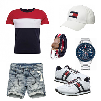 Gepunktet Outfit mit Grau Tommy Hilfiger "Freizeit Outfit"