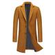 Allthemen Wintermantel Herren Mantel Slim Fit Mittellang Wollmantel mit Stehkragen Business Mantel Herren Winter #8818 Khaki L