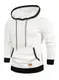 JMIERR Kapuzenpullover Herren Langarm Hoodie Herren Warm Pullover mit Kapuze Casual Kapuzenjacke Hoodie Baumwolle Sweatshirt Kordelzug mit Tasche Weiß M