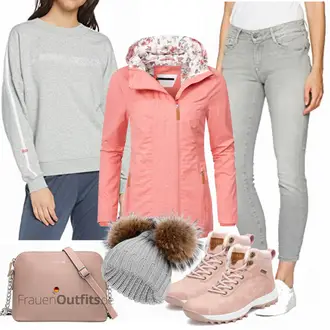 Outfit mit Grau Women's Fleece Sweatshirts/Sport Sweatshirt/Lederjacke Calvin Klein "Calvin Klein Sweatshirt"