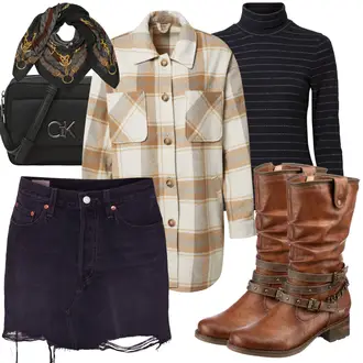 Festival Outfit s Černá/Tmavě modrá/Fialová Krátká Sukně/Džínová vintage Sukně/Džínová Sukně/90tá Léta Sukně levi's ® "Podzimní Outfit"Look: Bar, Koncert, Festival, Škola, Matriční úřad