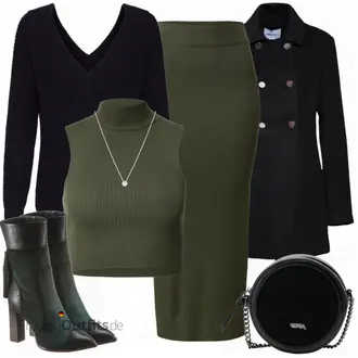 Elegante Outfits Schmal mit Schwarz Short Große Größe Leger by Lena Gercke "Elegantes Winter Outfit"