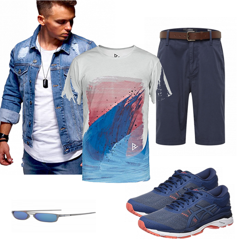 Blau Schuh Asics kombinieren