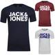 JACK & JONES NOS Herren JJECORP Logo Tee SS Crew Neck SS19 NOOS T-Shirt 3er Set (White/Navy Blazer/Rio Red Detail: Slim Fit) Medium (Herstellergröße: M)