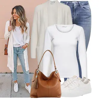 Jeans Outfits Casual mit Blau/Hellblau/Dunkelblau Knöchelstiefel/Push up Jeans/Jeans mit Schlitz/Lederjacken/Jeans mit Loch Only "Schönes Frühlingsoutfit"Look: Nahtlos, Trendige, Casual, Schlichte, Overdressed, Classic, Glamourös, Sexy, Sportlich, Vintage, Ausgefallene