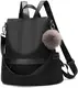 Frauen Daypack Rucksack leichte stilvolle Geldbörse wasserdicht nylon oder PU Leder Mode Medium Schultertasche Anti-Diebstahl Reise Daypack Rucksack (black)