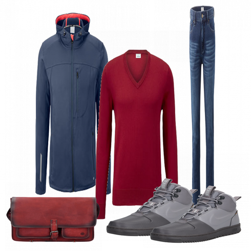 Blau Sportjacke Tchibo kombinieren