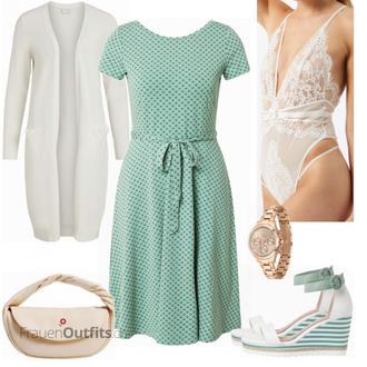 Sommer Outfits für mollige Frauen "Mint Businesslook"