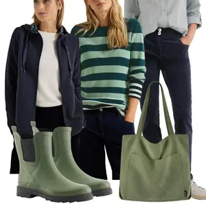 Outfit met Rechte Broek/Hoge Taille Broek CECIL, CECIL, Shirtjas CECIL "Herfstse vrijetijdskleding"