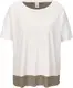 heine T-Shirt taupe / weiß