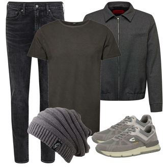 Outfit mit Grau Sneaker/Leder Sneaker Camel Active "Cooles Herbst Outfit"