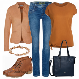 Outfit mit Braun Stiefel Apple of Eden "Modischer Look für den Herbst"