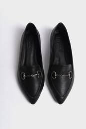 Women's Genuine Leather Pointed Toe Buckled Flats