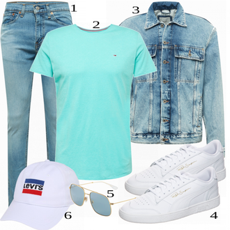 outfit mit Modra/Siva Denim Jakna Pepe Jeans "Priložnostna oblačila"