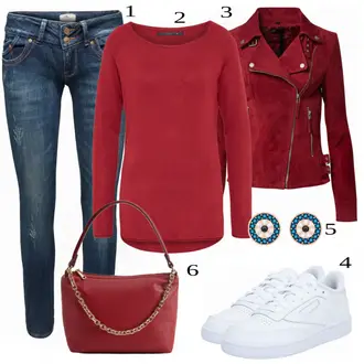 Outfit sa Bijela/Plava Tenisica Reebok Classic "Stilski jesen Outfit"