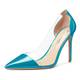Castamere Damen Hoher High Absatz Heel Stiletto Clear Slip-on Pumps Geschlossene Spitze Zehenkappe Cute Klassisch Hochzeit Schuhe 10 cm Heels Blau 1 38 EU