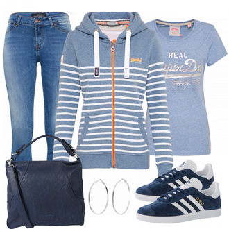 Gazelle Outfit mit Grau Sneaker Adidas Originals "Fun"