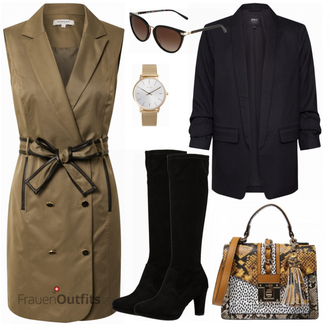 Outfit mit Schwarz Stiefel Tom Tailor "Tom Tailor Stiefel"