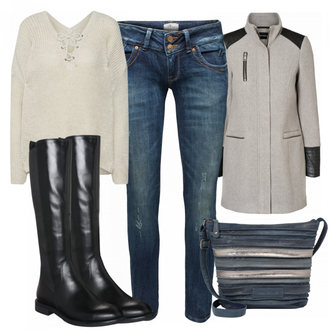 Outfit mit Blau Stiefel Vagabond Shoemakers "pleasure"