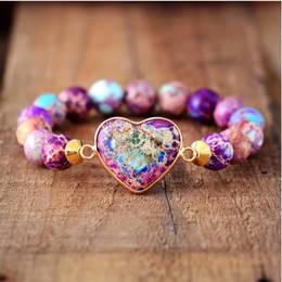 Artificial Crystal Purple Stone Love Wrap Bracelet Nature Jewelry Nature Lover Gift