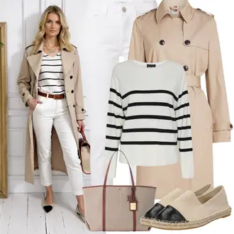 Sommer Outfits Casual, Edel mit Beige/Creme Espadrille/Espadrille-Pantolette/Espadrille-Sandale About You "Frühling outfit"Look: Uni, Bad Taste, Casual, Coole, Französische, Moderne, Schön, Spanische, Vintage