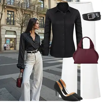 Melange Outfit mit Bordeaux/Lila/Dunkelrot/Rot Businesstasche/Schulranzen/Shopper-Tasche/Tragetasche/Tasche Büro/Schultertasche "Look für den Winter"