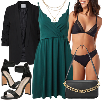 Festival Outfit mit Dunkelgrün/Türkis/Grün Kleid Große Größe About You "Elegantes Sommer Outfit"