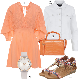 tenues avec Orange/Rose Robe de Plage/Tunique en Dentelle/Tunique Fantaisie/Robe d'Été/Chemisier Robe/Tunique Robe/Boho Habille l'Été/Robe Nicki/Robe en Chiffon Lascana "tenues parfaite"