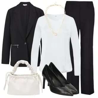 Outfit mit Schwarz High Heel Calvin Klein "Perfektes Büro Outfit"