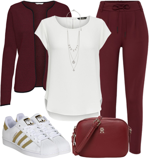 Schlichte Outfit mit Weiß/Creme/Grau Bluse Große Größe/Shirt & Top Große Größe/Tunika/Bluse/Bluse Oberteil/Lederjacke/Klassische Tunika/Elegante Tunika/Kurzarmbluse/Kurzarm-Tunika/Schlupfbluse/Tuniken-Shirt Only "Street Style Outfit"Look: Uni, Stil, Edel, Elegant, 20er Jahre, Coole, Moderne, Schlichte