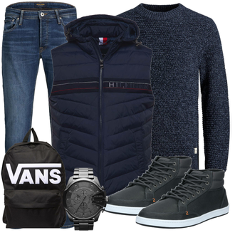 Outfit mit Blau Jeans Jack & Jones "Freizeit Outfit"