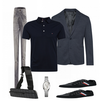 Business Outfits mit Grau Jeans Jack & Jones "Klassisches Outfit"
