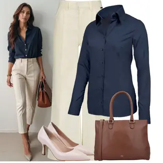 Outfit met Khaki/wit/beige/Crème Broek met split/Wijd Uitlopende Broek/Linnen Broek/Wijde broek/Traditionele Broek/Mousseline Broek/Palazzo Broek/Wijde Broek/Marlene Broek vingino "Modieuze lente-outfit"
