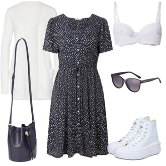 Hochzeit Outfit mit Weiß/Creme Plateau-Sneaker/Canvas-Sneaker/Sneaker Mit Seitlichem Reißverschluss Converse "Süßer Freizeitlook"Look: Hochzeit, Konzert, Schule