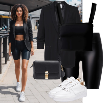 Club Outfit "Tenue sportive avec un short de cycliste et un blazer"