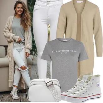 Herbst Outfits Coole mit Grau/Creme/Weiß/Silber Cropped Jeans/Winterjacke/Damen 7/8-Länge Jeans/Slim Fit Jeans/Low Rise Jean/Caprijeans/Biker Jeans/Leder Schuhe/Jeans mit Schlitz/Push up Jeans Only "Perfekt für die Freizeit"Look: Rap, Coole, Old Money, Disco, Schön, Nahtlos