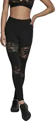 Urban Classics Damen Ladies Laces Inset Leggings Schwarz (Black 00007) M